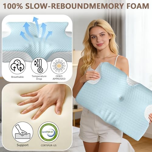 Ergonomic Cervical Pillow for Neck Pain Relief, Ergo Pillow for Sleep Apnea