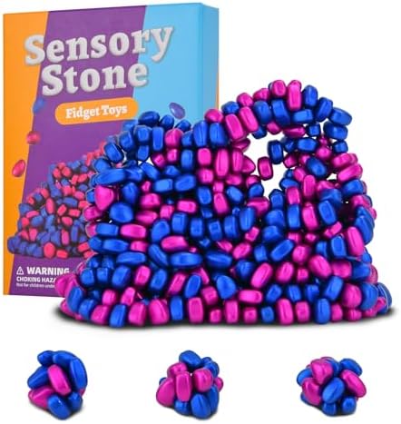 550pcs Fidget Toys Adults,Stress Relief Sensory Toys for Autism ADHD Anxiety,Smooth Ferrite Stones Desk Fidgets Toys,Fidget Toys Gifts