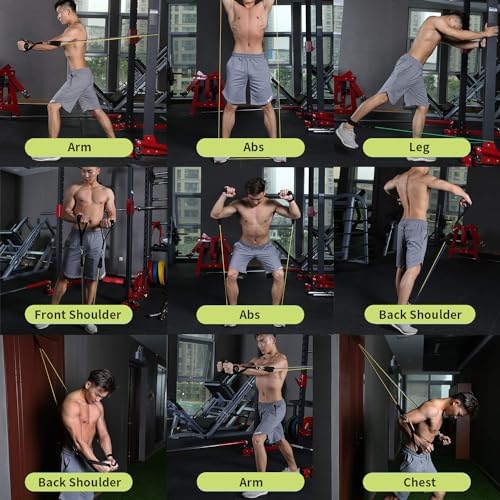 WHATAFIT Resistance Bands with Handles, 150 lb Exercise Bands Set