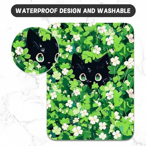 Small Mouse Pad, Mini Mouse Pad 6 x 8 Inch, Thick Rubber Waterproof Mouse Mat, Cute Mousepad for Women Men Wireless Mouse Laptops Home Office, Flower Cat
