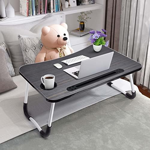 Slendor Foldable Lap Desk with Cup Holder for Bed, Couch, Floor