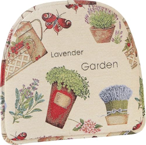 Klear Vu Raindrop The Gripper Non Slip Chair Cushions, Soft & Comfortable Seat Pad, Sitting Pillow for Kitchen, Dining or Office, 6 Count (Pack of 1), Garden Gala