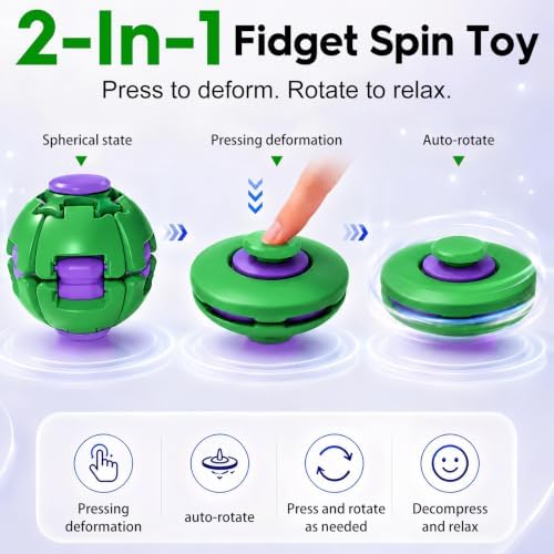 3D Printed Gear Fidget Spinner Toy, Mechanical Kinetic Desk Toy, Portable Sensory Fidget Gadget, Metal EDC Desk Accessory, Creative Office Gift, Cyber Green