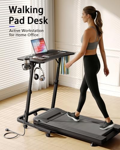 Adjustable Height Standing Desk for Walking Pad, Treadmill Desk with Wheels