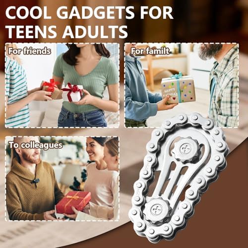 Metal Bike Chain Fidget , Sensory Stress Relief Tool for ADHD, Anxiety, Autism, Office Desk Gadget, Teen Adult Gift