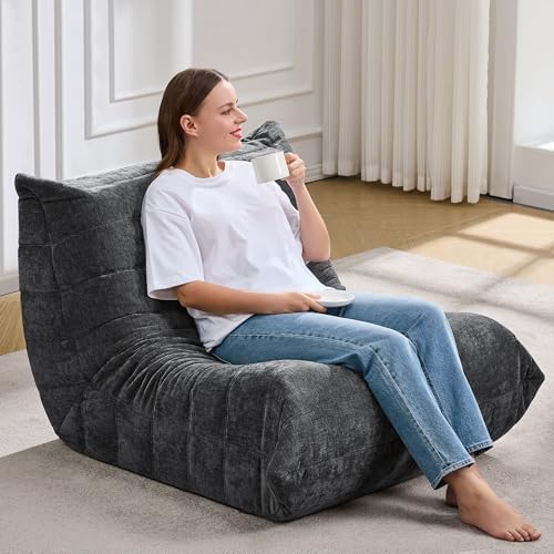 Hobestluk Adults Bean Bag Chair Faux Fur BeanBag Couch for Living Room