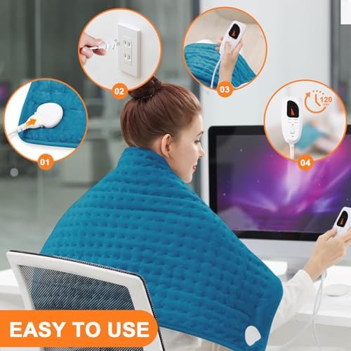 Heating Pad,Electric Heating Pads,Heating Pad for Back,Blue,40x20 Inch
