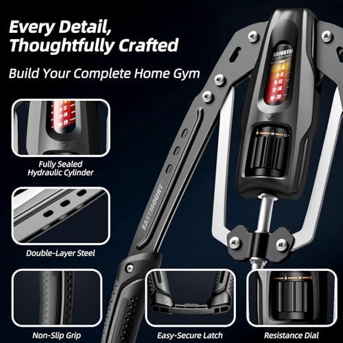 EAST MOUNT Twister Arm Exerciser, Adjustable Hydraulic Resistance 22–440 lbs, Arm Chest & Shoulder Strength Trainer for Home Workouts, Upper Body Muscle Builder, Fitness Training Equipment