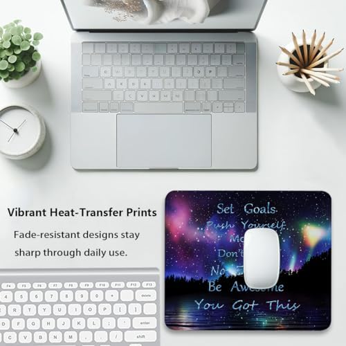 Inspirational Quotes & Aurora Borealis Mouse Pad, You Got This Desk Mat