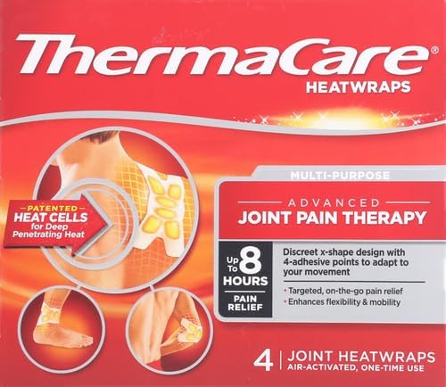 ThermaCare Portable Heating Pad, Joint and Muscle Pain Relief Patches, Multi-Purpose Heat Wraps (4 Patches) (Pack of 2)