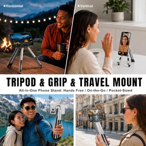 4-in-1 Foldable Laptop Stand & Riser, Tablet Stand, Magnetic Phone Holder