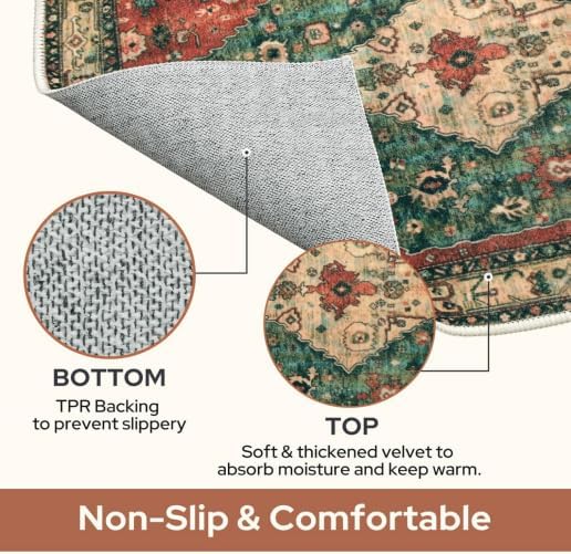 Farmho Cushioned Kitchen Rug Washable Non Slip Padded Mats for Floor Mat Memory Foam Personalized Comfort Standing Waterproof Doormat Gel Home Office Desk 16x24 Inch