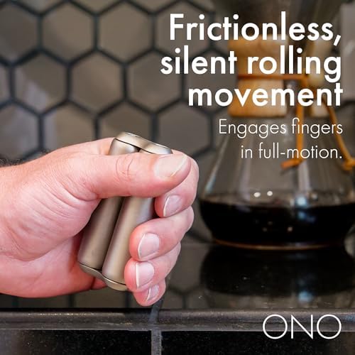 ONO Roller - Handheld Fidget Toy for Adults | Help Relieve Stress, Anxiety, Tension | Promotes Focus, Clarity | Compact, Portable Design (Titanium, Junior Size - Titanium)