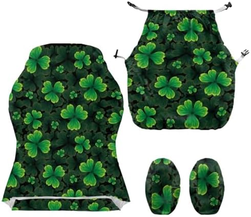 Shamrock Print Gaming Chair Cover with Armrest Covers Stretch Washable Furniture Protector Soft Reclining Racing Gaming Chair