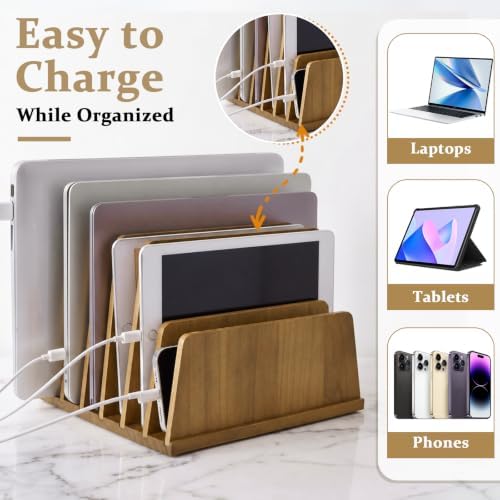 Unittype Multi Device Organizer, 6 Slots, Walnut Color