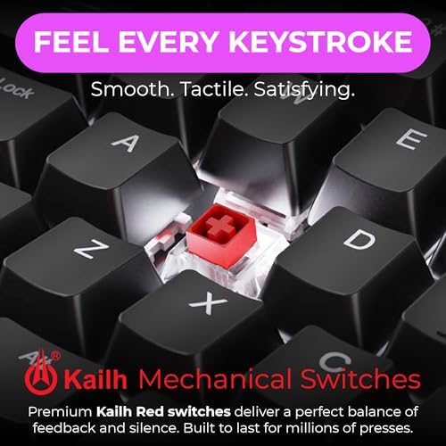 Cloud Nine ErgoTKL Ergonomic Tenkeyless Mechanical Keyboard for PC – Kailh Red – TKL RGB Backlit Ergo Split Key Board
