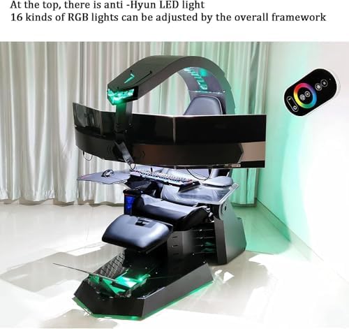 Black,Zero Gravity Computer Cockpit, Comfortable Gaming Chair - Ergonomic Zero Gravity Video Game Chair, Luxury Ergonomic Computer Cockpit Workstation