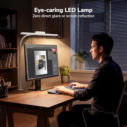 Lepro Desk Lamp with Clamp, Led Clip on Desk Lights for Home Office, White