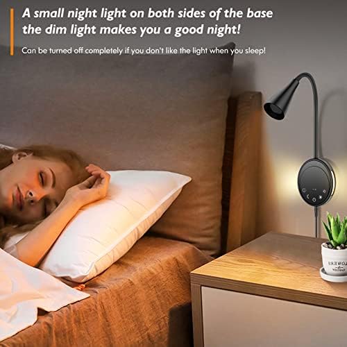 SANKEDOU LED Wall Mount Reading Light, Bedside Reading Lights, 5 Dimmable