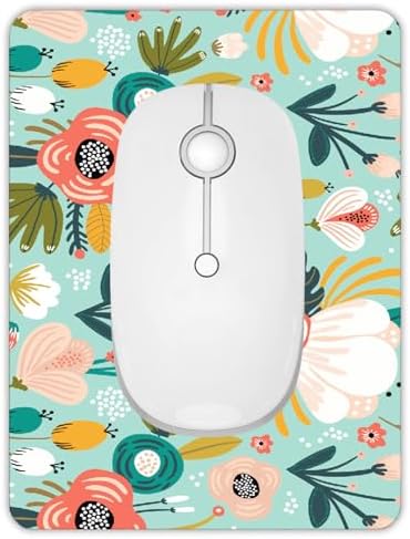Small Mouse Pad, Mini Mouse Pad 6 X 8 Inch with Non-Slip Rubber Base for Keyboard Tray Laptops Wireless Mouse Home Office Travel, Washable & Portable (Cute Summer Flowers)