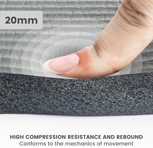 Yoga Knee Pad Cushion, 24 x 9.8 x 0.8 in Thick Mini Yoga Mat, Odor-Free NBR Workout Mat with Storage Strap, Small Exercise Mat for Yoga, Pilates, Kneeling, Planks & Home Gym