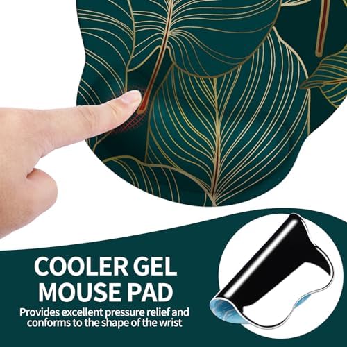 eulps Mouse Pad with Wrist Rest, Comfortable Computer Mousepad with Gel Wrist Support Smooth Surface and Non-Slip PU Base for Pain Relief, Laptop, Office & Home (Tropical Plants)