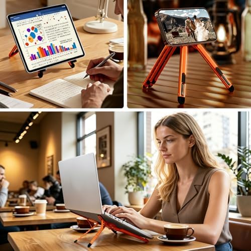 Laptop Stand - Portable Tablet Riser iPad Desk Mount, Orange