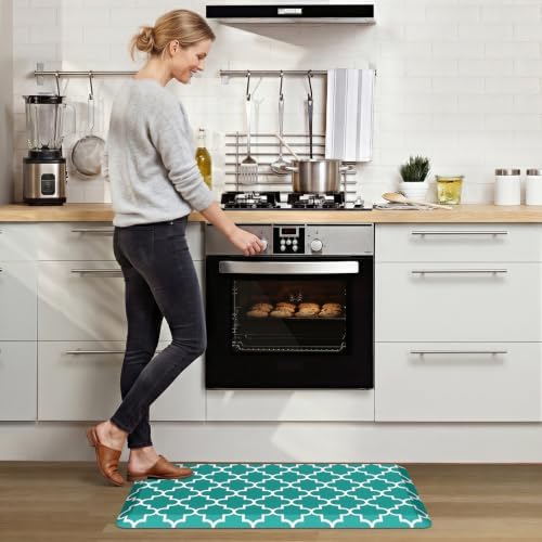 WISELIFE Anti Fatigue Floor Mat - 4/5 Inch Thick Kitchen Mat Non Slip Waterproof Heavy Duty Ergonomic Comfort Mat Durable for Home, Office, Sink, Laundry,(20" x 39", Green)