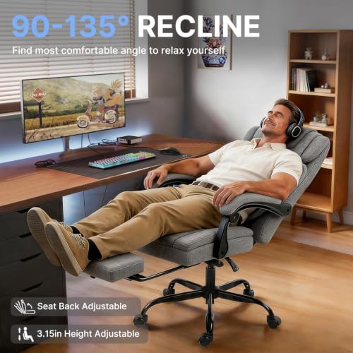 Massage Office Chair with Heat Reclining High Back Desk Chair