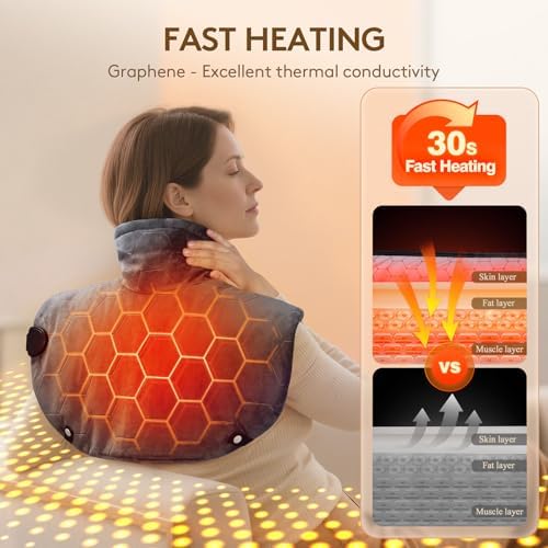 UTK Graphene Far Infrared Heating Pad for Neck and Shoulders and Back