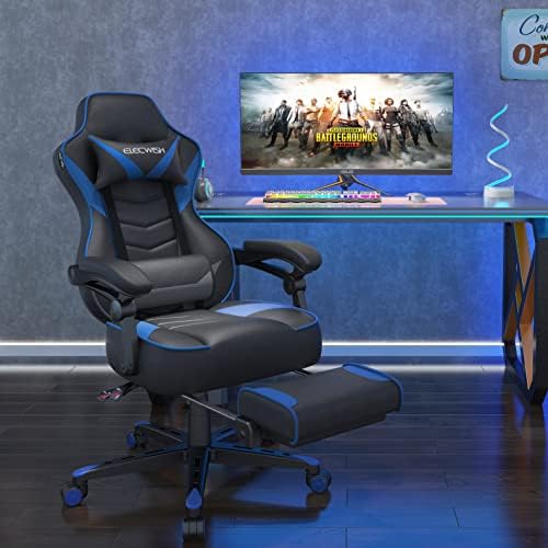 ELECWISH Ergonomic Gaming Chair, Reclining Computer Chair,Blue-Black