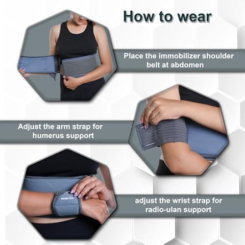 WC shoulder support brace arm slings shoulder immobilizer, youth shoulder brace- Shoulder stabilizer Compression Brace rotator cuff surgery sling, left-right arm sling-Size5 (46"-52")