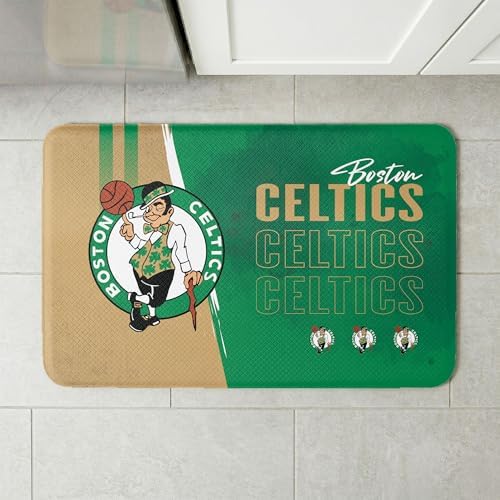 Northwest NBA Boston Celtics Embossed Anti-Fatigue Mat, Cushioned Kitchen Floor Rug, Non-Slip PVC Standing Comfort, 18 x 30 in
