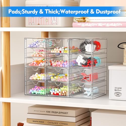 ARSTPEOE Acrylic 13-Drawer Storage & Makeup Organizer for Desk, Bath
