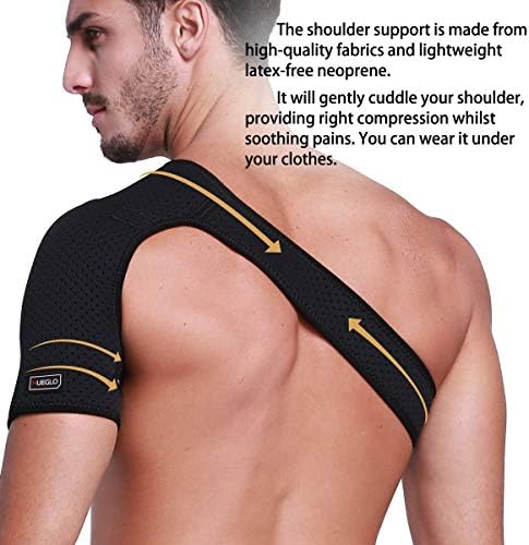 HUEGLO Right Shoulder Brace for Men Women Rotator Cuff Tear,Sports,Meduim