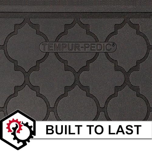 Tempur-Pedic Ultra Comfort Anti-Fatigue Lattice Raven 1' 8" x 3' 6" Kitchen Floor Mat Cushioned Ergonomic Standing Desk Mat Waterproof Non-Skid Foam