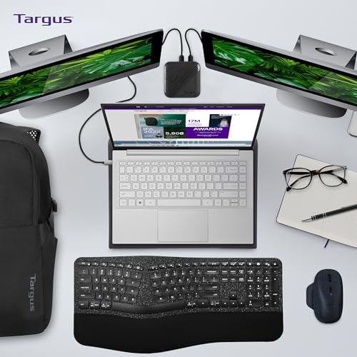 Targus 17 Inch Dual Fan Lap Chill Mat - Soft Neoprene Laptop Cooling Pad for Heat Protection,Fits Most 17" Laptops and Smaller - USB-A Connected Dual Fans for Heat Dispersion (AWE55US),(Pack of 8)