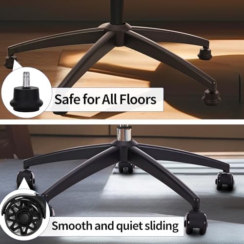 Office Gaming Chair Metal Base Replacement Part with 5 Wheels 5 Bell Glides