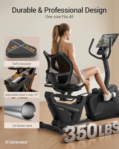 Recumbent Exercise Bike for Home, Magnetic Stationary Bikes for Seniors