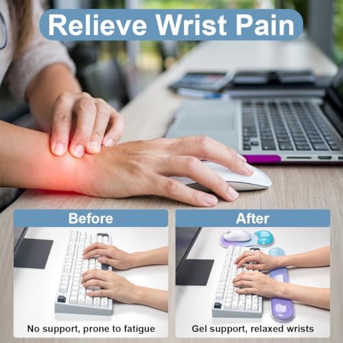 Keyboard Wrist Rest with Gel Mouse Pad - Ergonomic Mousepad Support