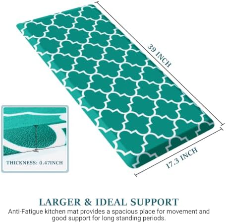 WISELIFE Kitchen Mats and Rugs Cushioned Anti-Fatigue, 17.3"x 39", Green