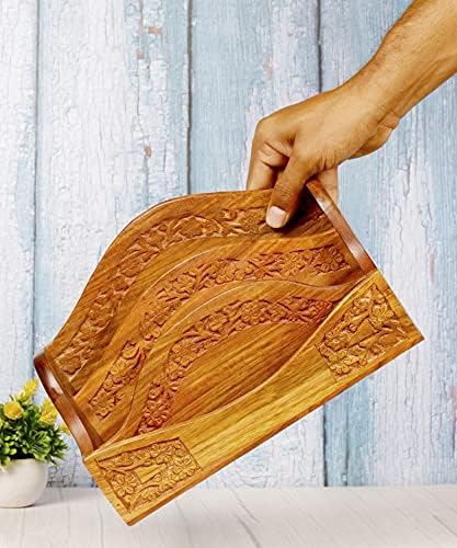 Handmade Wooden Mail Organizer Letter Rack Wood Magazine Holder Wooden Desk Organizer 3 Self Brass Inlay 12 Inch Remote Letter Holder