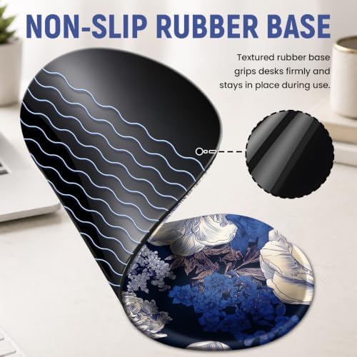 Ergonomic Mouse Pad with Wrist Rest, Gel Wrist Support, Indigo