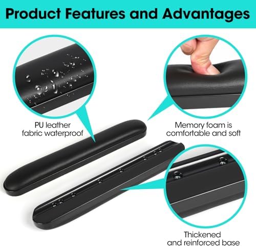 Universal Wheelchair Armrest Pad - Comfot Foam Cushion (14 Inch Total Length) - Ergonomic Replacement for Wheelchairs & Transport Chairs, Reduces Stress & Pain