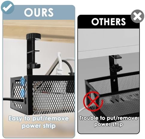 Cable Management, 2 Pack Cable Management Under Desk, Cable Tray
