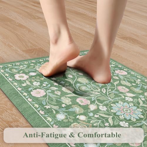KIMODE Kitchen Floor Mat Anti Fatigue,Kitchen Runner Rug Sets of 2 Non Slip