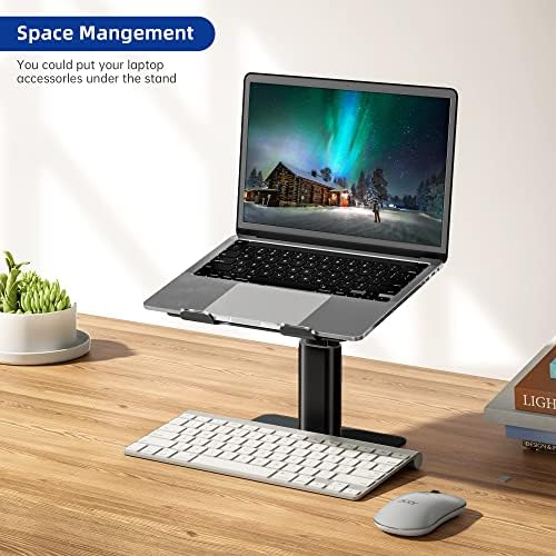 BESIGN LSX6N Laptop Stand, Ergonomic Adjustable Notebook Riser, Computer Holder, Laptop Mount Compatible with 10-15.6" Laptops, Black
