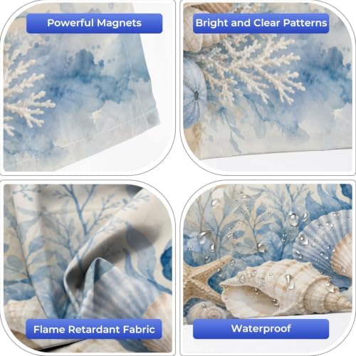 4 Pcs Fluorescent Light Covers for Ceiling Lights beige shells stars pebbles Magnetic Light Filters Decorative for Classroom Office Hospital Home 4x2 Ft