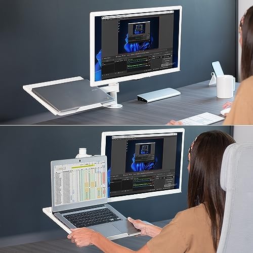 VIVO Fully Adjustable 13 to 32 inch Single Computer Monitor and Laptop Desk Mount Combo, Stand with Grommet Option, Fits up to 17 inch Laptops, White STAND-V002CW