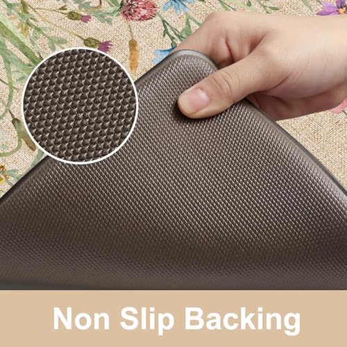 KIMODE Anti Fatigue Mats for Kitchen Floor, Farmhouse Floral Kitchen Rugs